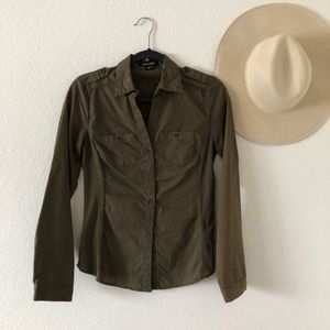 Army Green Button Up Top